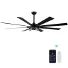 YUHAO 72 in. Indoor Black PlyWood Smart Ceiling Fan with Integrated LED, Works with Alexa/Google