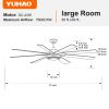 YUHAO 72 in. Indoor Black PlyWood Smart Ceiling Fan with Integrated LED, Works with Alexa/Google