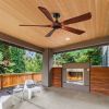 YUHAO 60 in. Indoor Farmhouse Brown Walnut Wood Ceiling Fan with Remote Control for Living Room or Patio