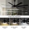 YUHAO 72 in. Indoor Black PlyWood Smart Ceiling Fan with Integrated LED, Works with Alexa/Google