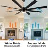 YUHAO 72 in. Indoor Black PlyWood Smart Ceiling Fan with Integrated LED, Works with Alexa/Google