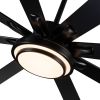 YUHAO 72 in. Indoor Black PlyWood Smart Ceiling Fan with Integrated LED, Works with Alexa/Google