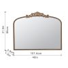 40" x 31" Classic Design Gold Arch Mirror and Baroque Inspired Frame for Living Room Bathrrom Enterway Console